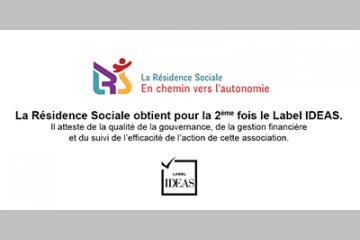 La Résidence Sociale obtient pour la 2e fois le Label IDEAS