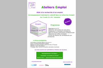 Ateliers Emploi - Accompagnement à la recherche d'un emploi pendant 3 mois 