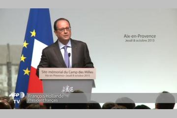 8 octobre : François Hollande découvre l'exposition de l'OSE au Camp des Milles