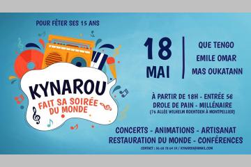 Kynarou fête ses 15 ans : Soirée du monde le 18 MAI 