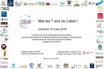 IDEAS fête les 7 ans du Label ! Un programme riche