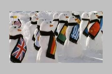 140 bonshommes de neige à Davos pour réagir face au changement climatique