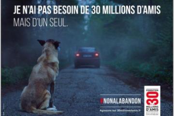 La campagne choc 2016 de 30 Millions d’Amis contre l’abandon.