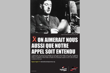 De Gaulle et Hollande dans la campagne choc de Solidarité Sida