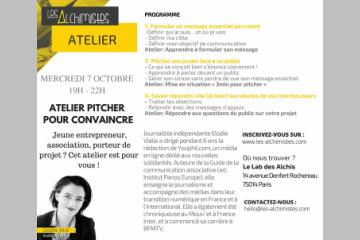 Atelier collectif: PITCHER SON PROJET POUR CONVAINCRE avec Elodie Vialle