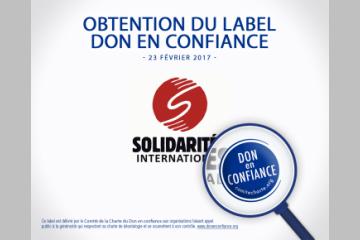 SOLIDARITÉS International obtient le label "Don en confiance" !