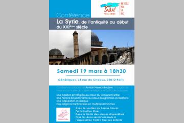 Conférence solidaire "La Syrie de l'antiquité au début du XXIème siècle"