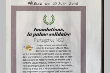 LA PALME SOLIDAIRE DU PELERIN... POUR PARTAGENCE 