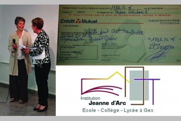 Remise du chèque de Jeanne d'Arc du 2 juillet 2014