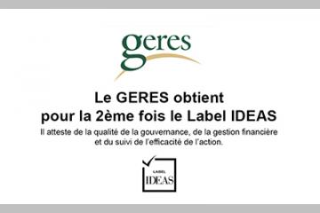 Le GERES obtient pour la 2eme fois le Label IDEAS