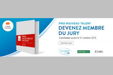 Amateur de littérature ? Intégrez le jury du Prix Nouveau Talent 2016 !