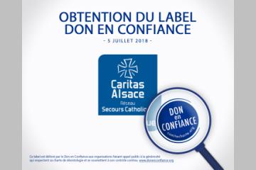 La Fédération de Charité Caritas Alsace obtient le label "Don en Confiance"