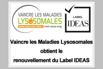 VAINCRE LES MALADIES LYSOSOMALES OBTIENT LE RENOUVELLEMENT DU LABEL IDEAS