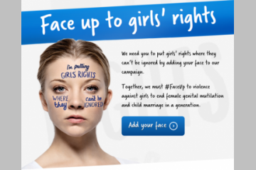 En Angleterre, la campagne " Because I'm a girl " se lit sur les visages 