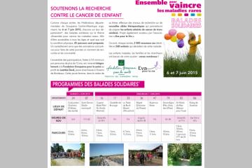 6 et 7 juin : Marches solidaires pour la recherche sur les cancers de l'enfant