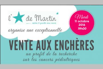 Vente aux enchères de L'Étoile de Martin contre les cancers pédiatriques  